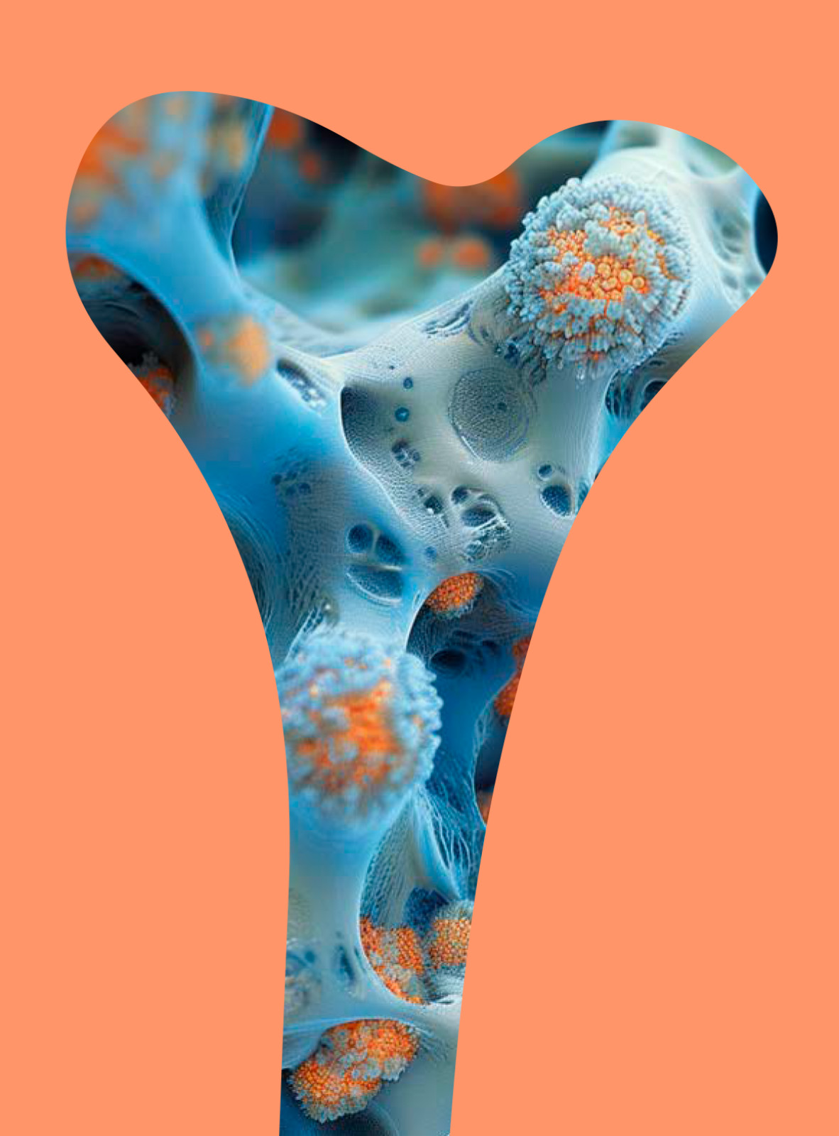 Outline of bone with cells inside