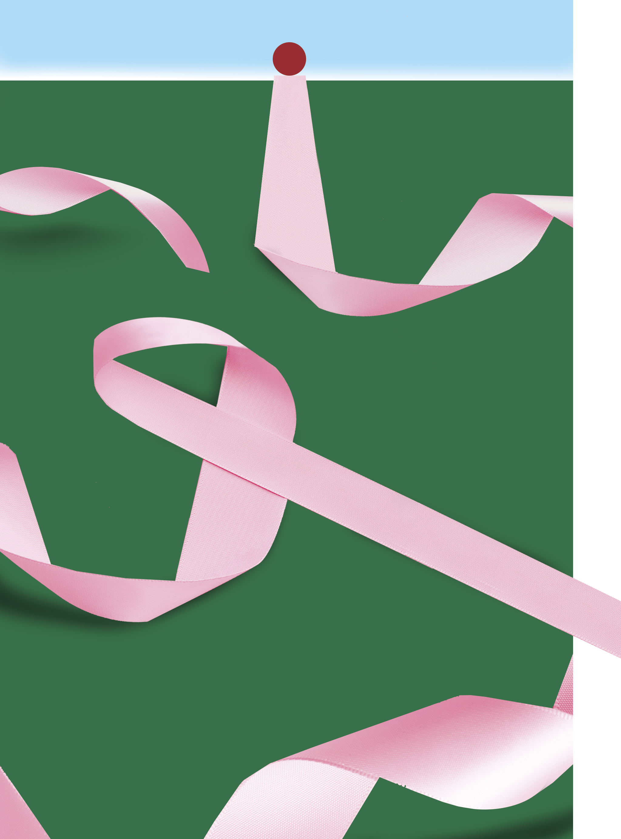 Illustration of pink ribbon extending into the distance.