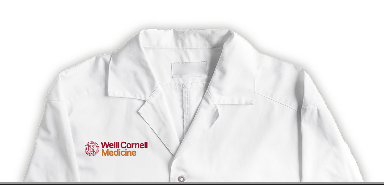 Weill Cornell Medicine branded white doctor’s coat