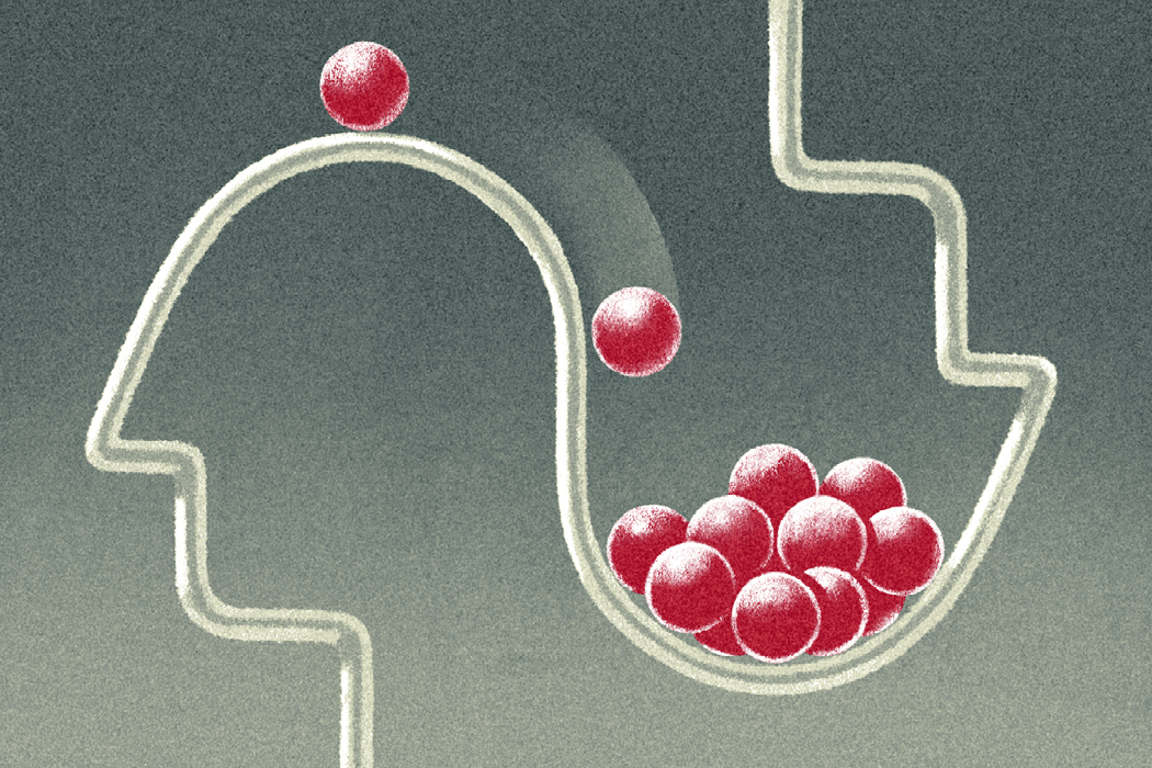 Conceptual illustration of cognitive decline.