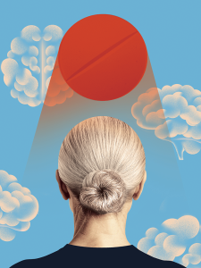 Conceptual illustration of an experimental treatment for early Alzheimer’s disease.