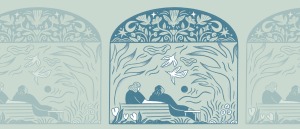 Conceptual panel illustration of patient and caregiver sitting on a bench.